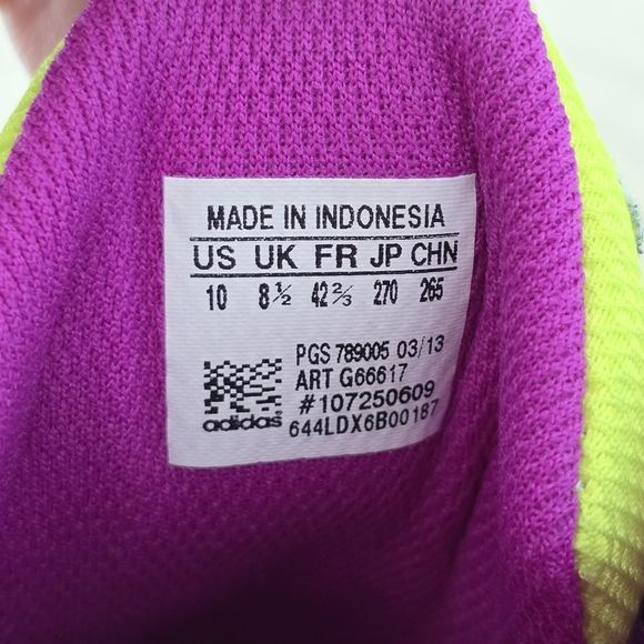 Adidas Womens Vigor TR Black Neon Yellow Purple Trail Running Shoes G66615 Sz 10 - Picture 15 of 15